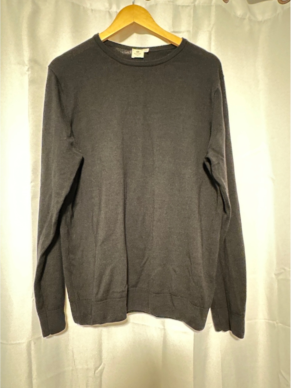 Sunspel Men's Crew Neck Sweaters Gray 100% Merino Wool L